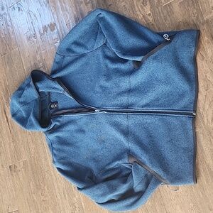 Mens Lands End zip up sweater with hood